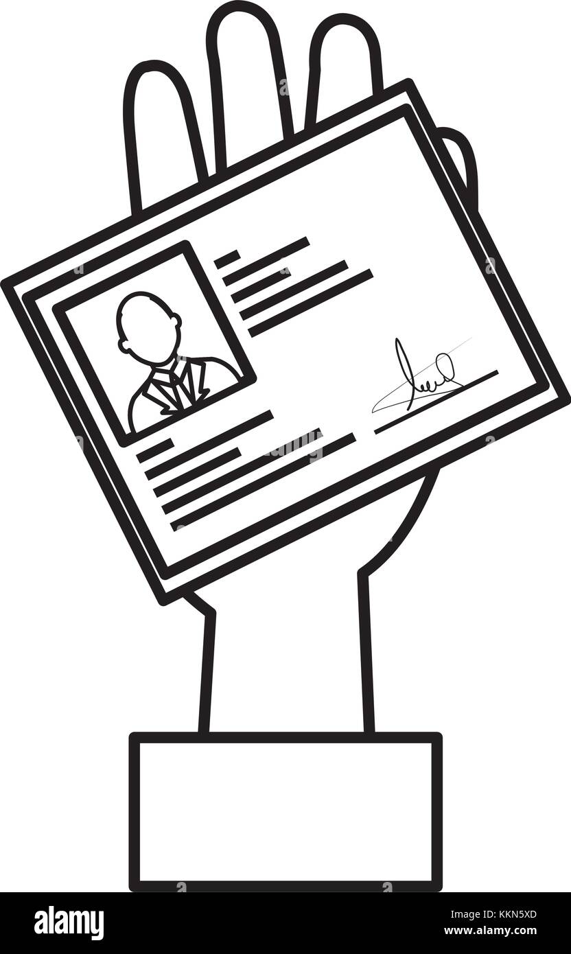 Mano con id licenza illustrazione vettoriale design Illustrazione Vettoriale