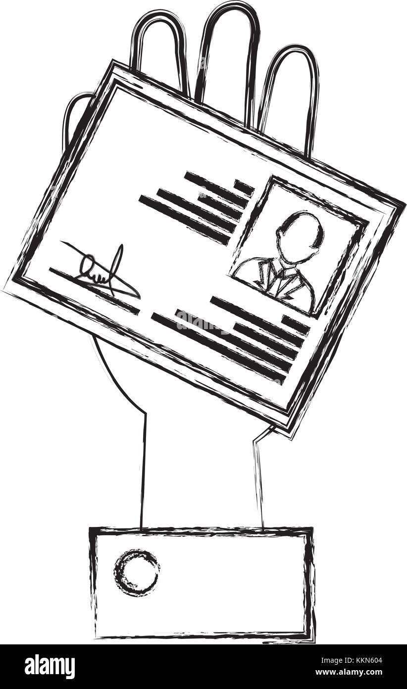 Mano con id licenza illustrazione vettoriale design Illustrazione Vettoriale