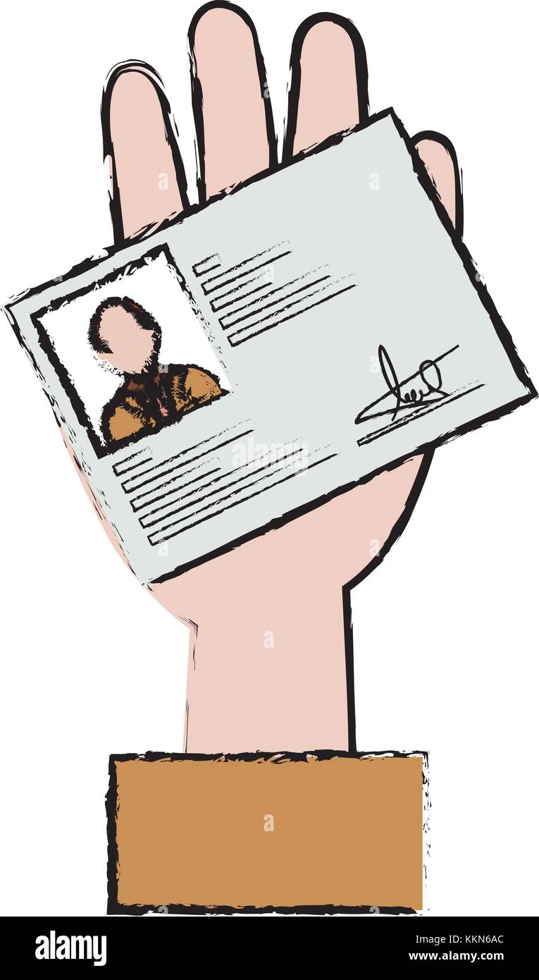 Mano con id licenza illustrazione vettoriale design Illustrazione Vettoriale