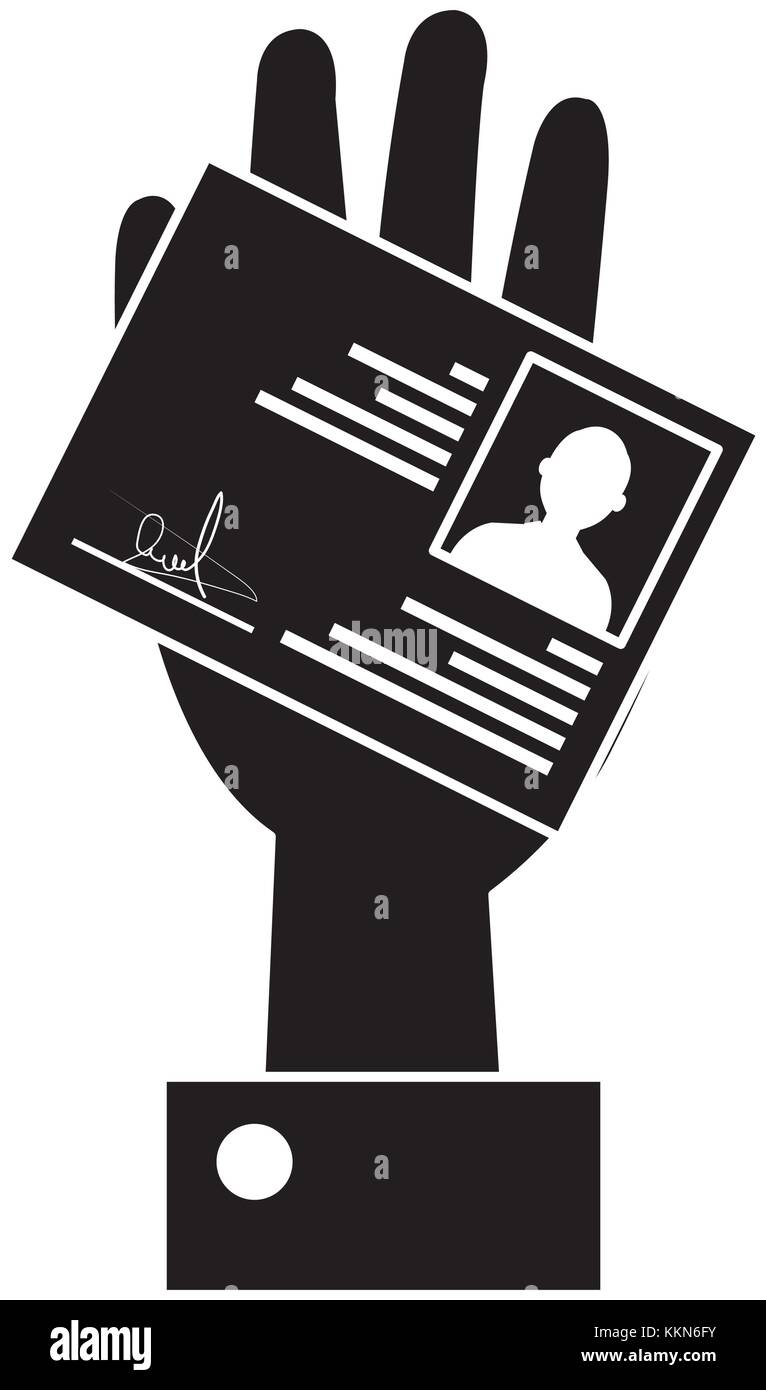 Mano con id licenza illustrazione vettoriale design Illustrazione Vettoriale