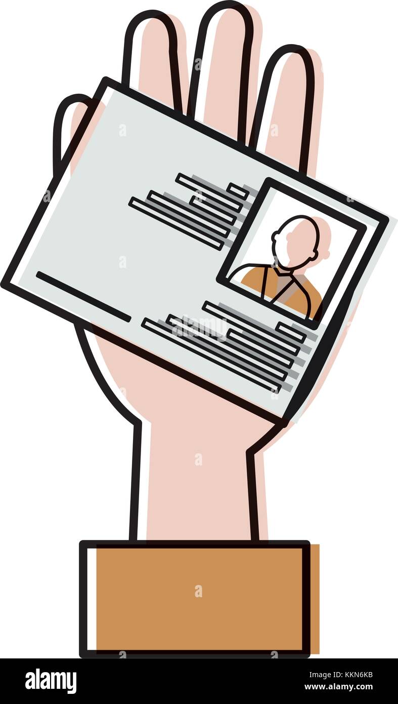 Mano con ID licenza Illustrazione Vettoriale