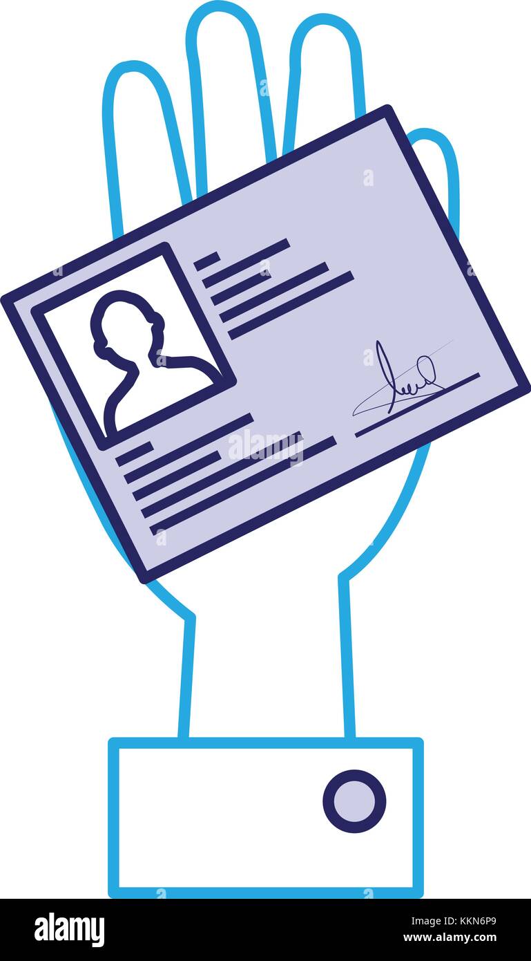 Mano con ID licenza Illustrazione Vettoriale