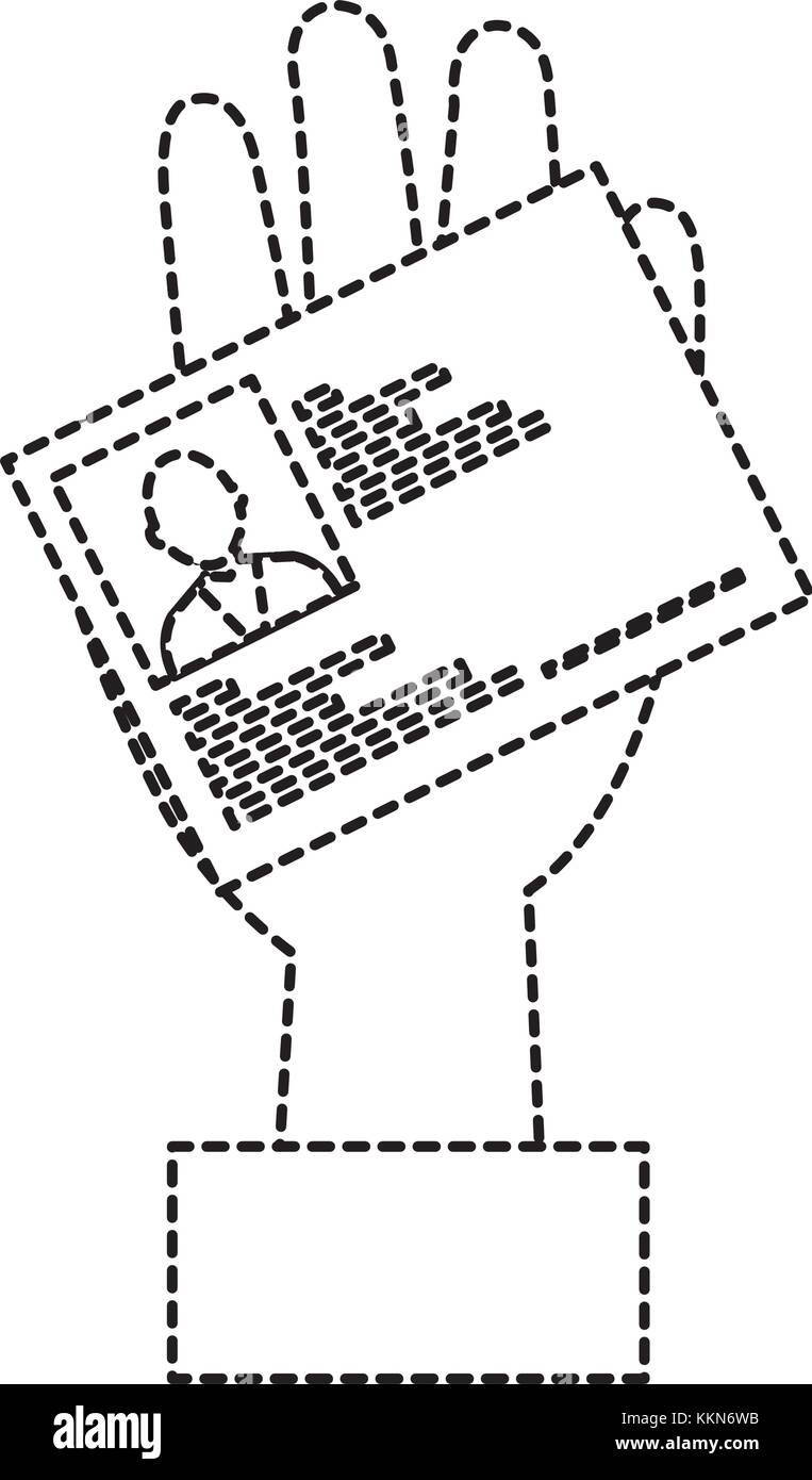 Mano con ID licenza Illustrazione Vettoriale