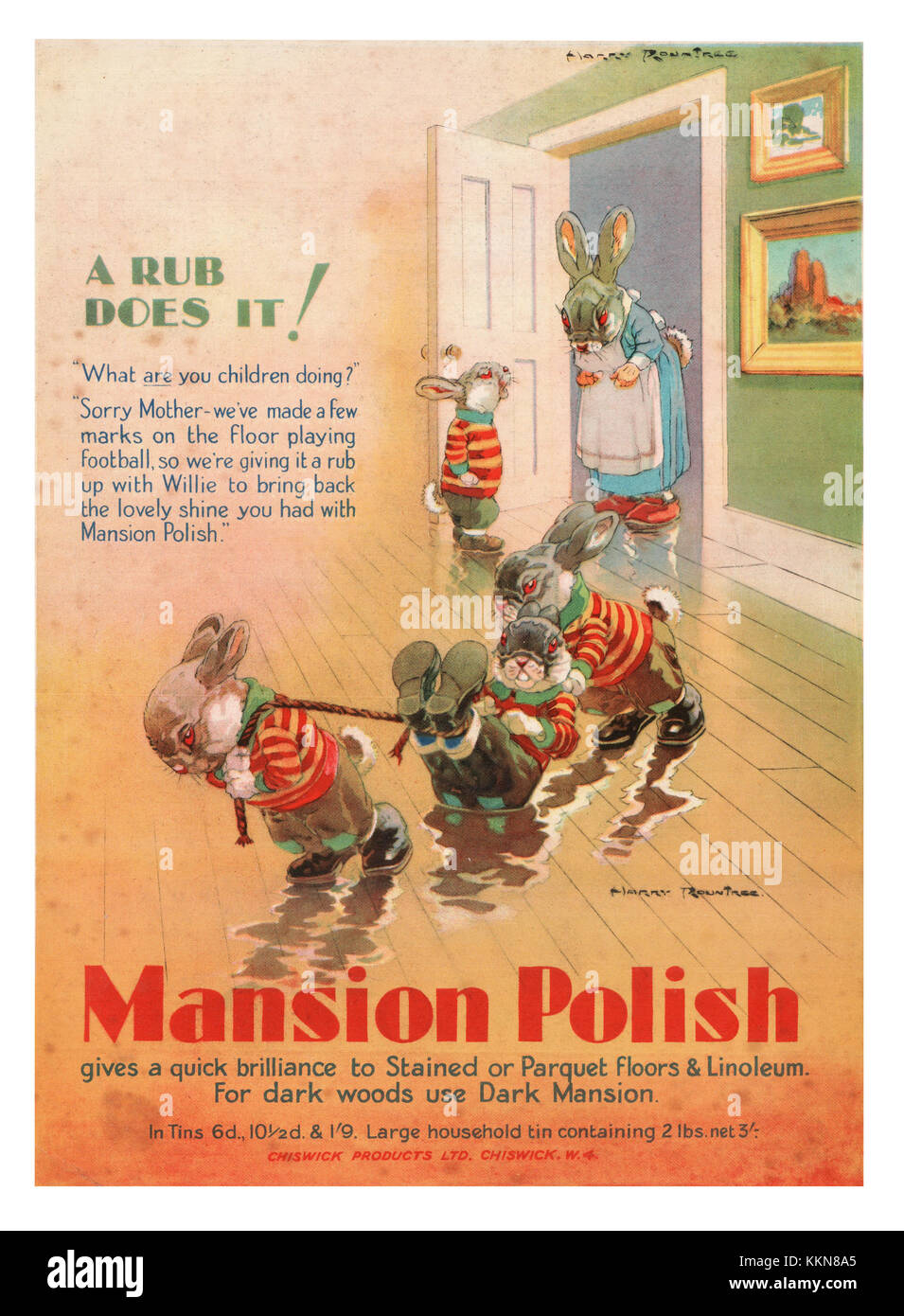 1932 La rivista britannica Mansion antisettico cera annuncio polacco Foto Stock