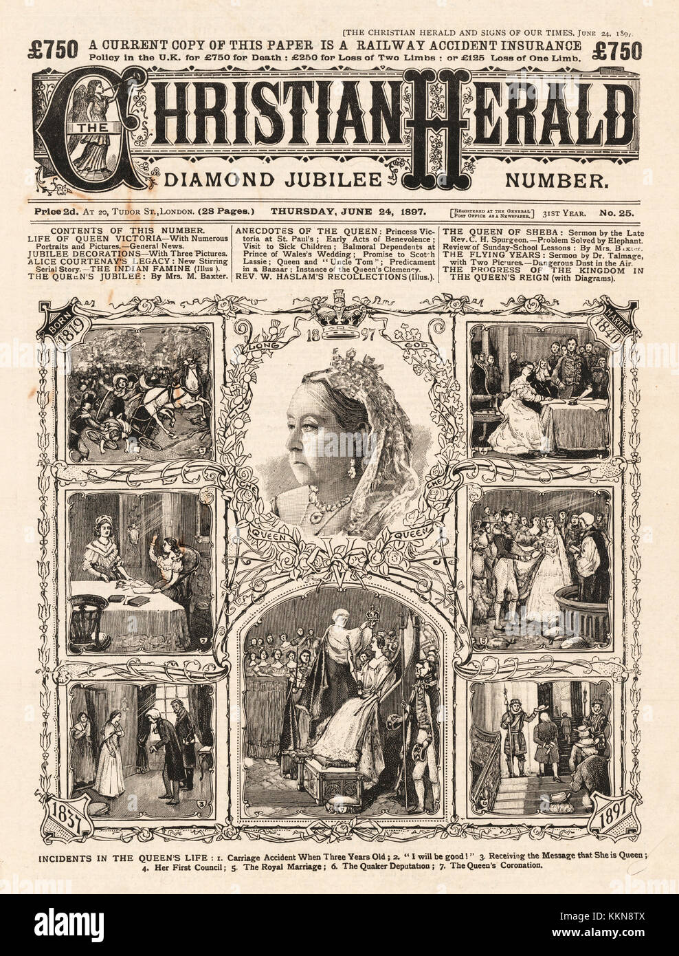 1897 Christian Herald Queen Victoria Giubileo di Diamante Foto Stock