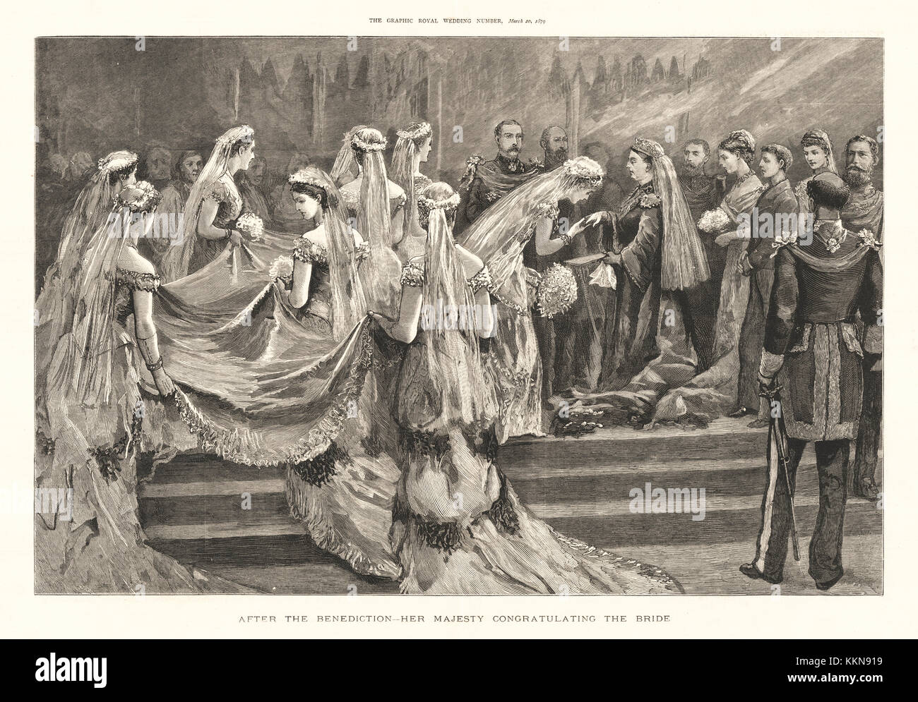 1879 Il grafico della regina Victoria si congratula con la Principessa Luisa di Prussia al suo matrimonio Foto Stock
