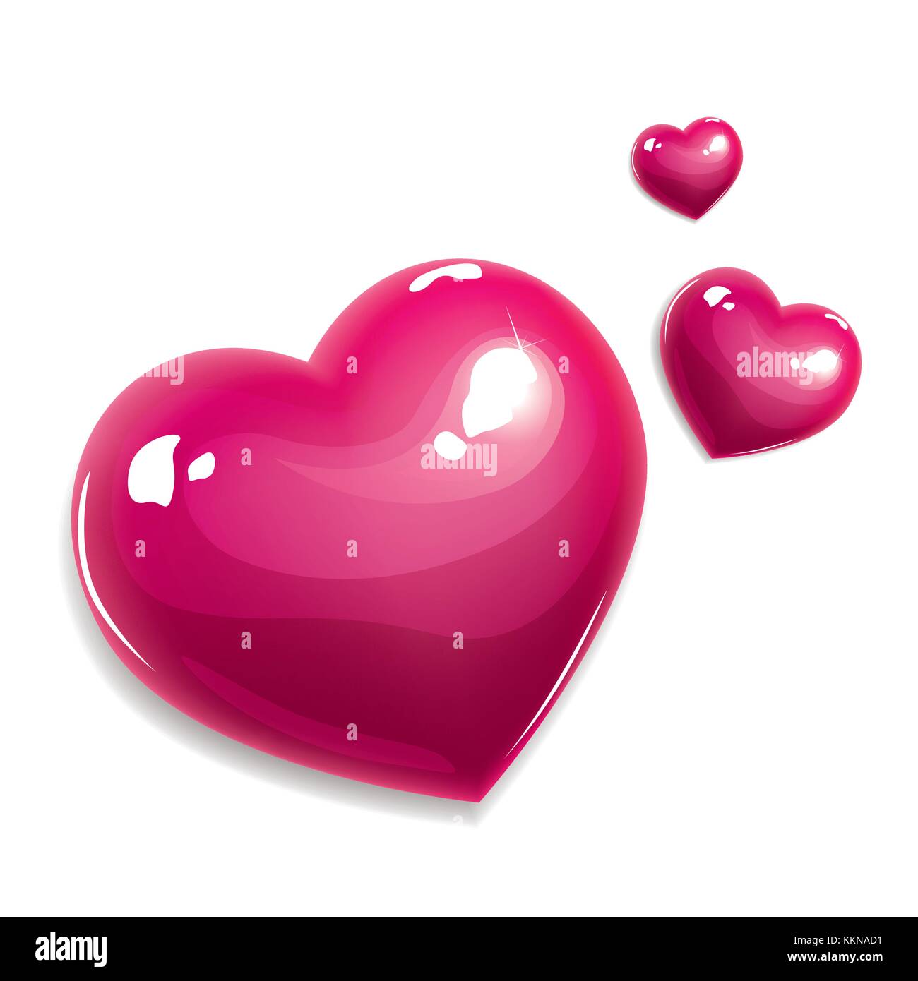 Vector amore cuore isolato su uno sfondo rosso Illustrazione Vettoriale