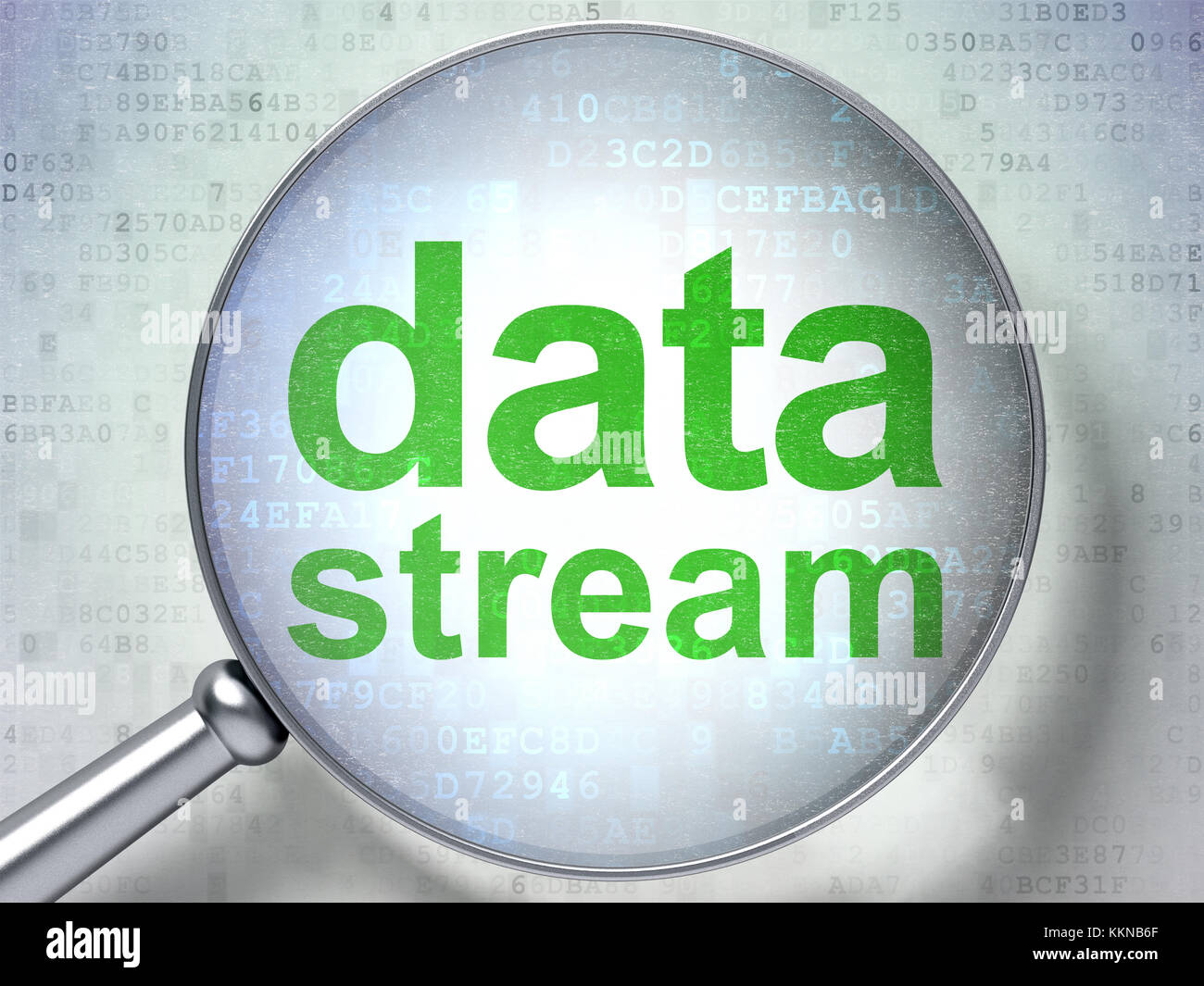 Il concetto di informazione: flusso di dati con il vetro ottico Foto Stock