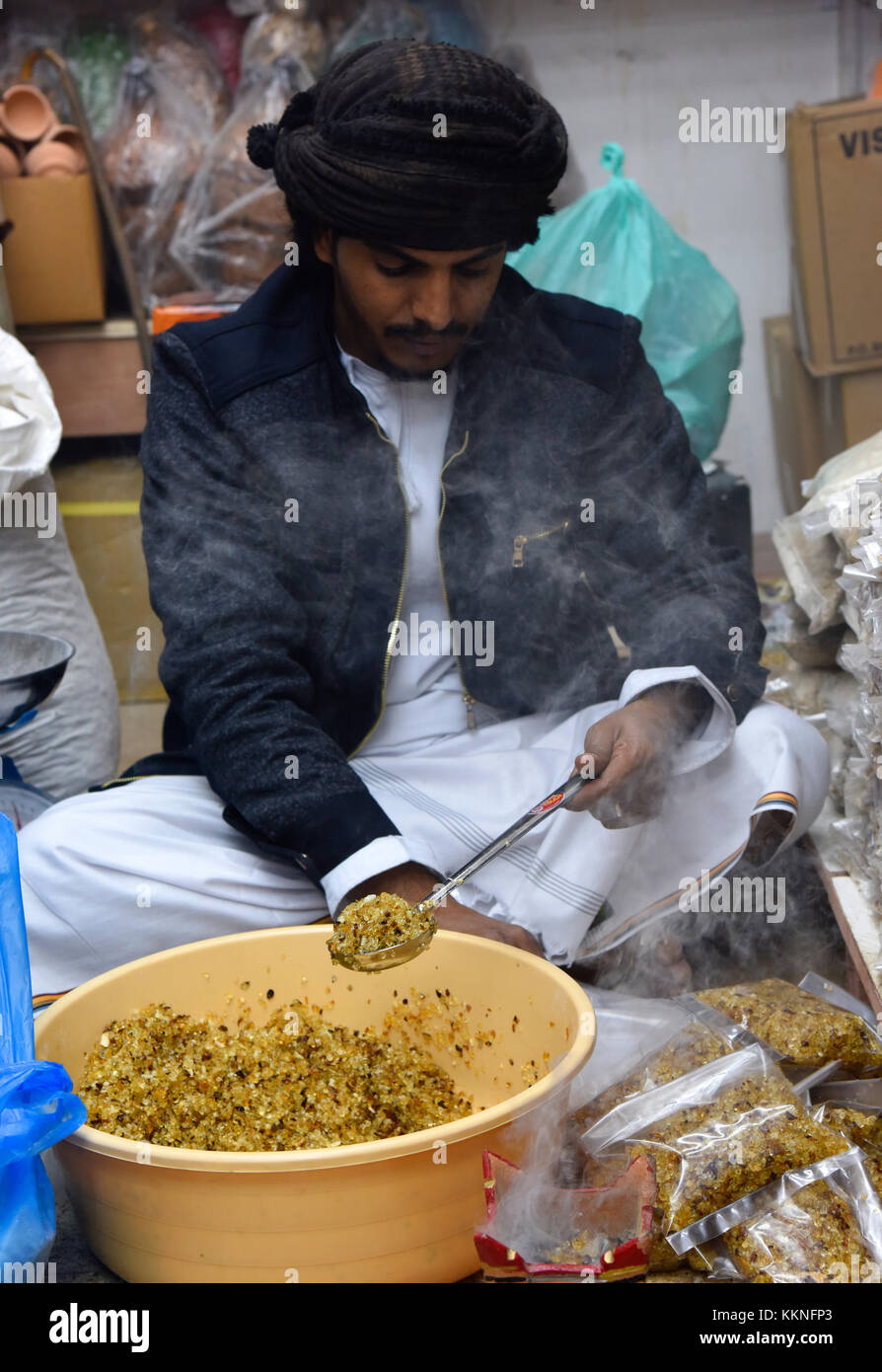 Oman muscat incenso shop in mutrah souk Foto Stock