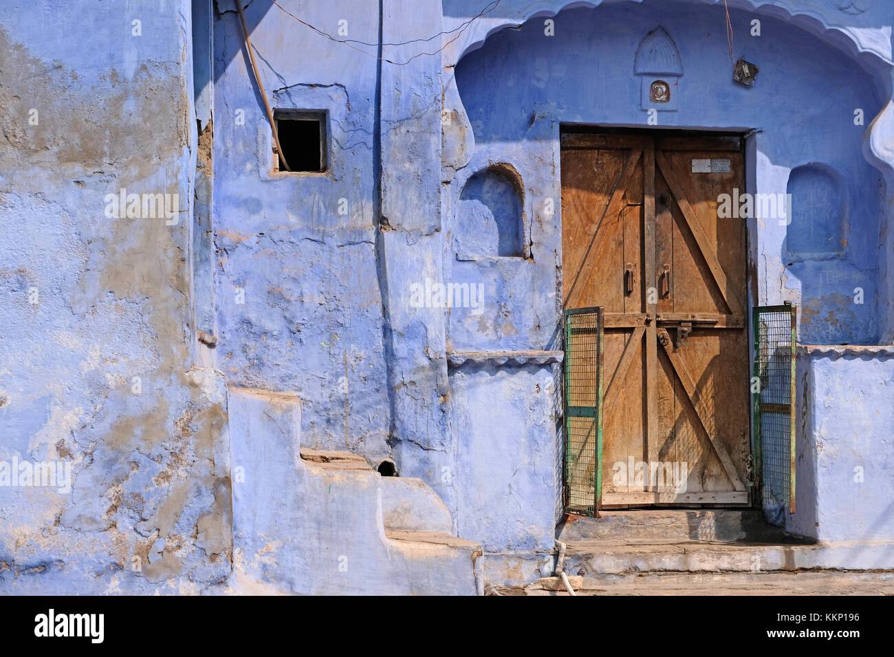 La città di Bundi in Rajasthan è noto per il suo blu pastello degli edifici Foto Stock