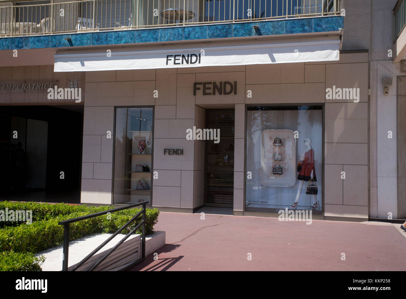 Fendi designer shop, Boulevard de la Croisette di Cannes Foto Stock