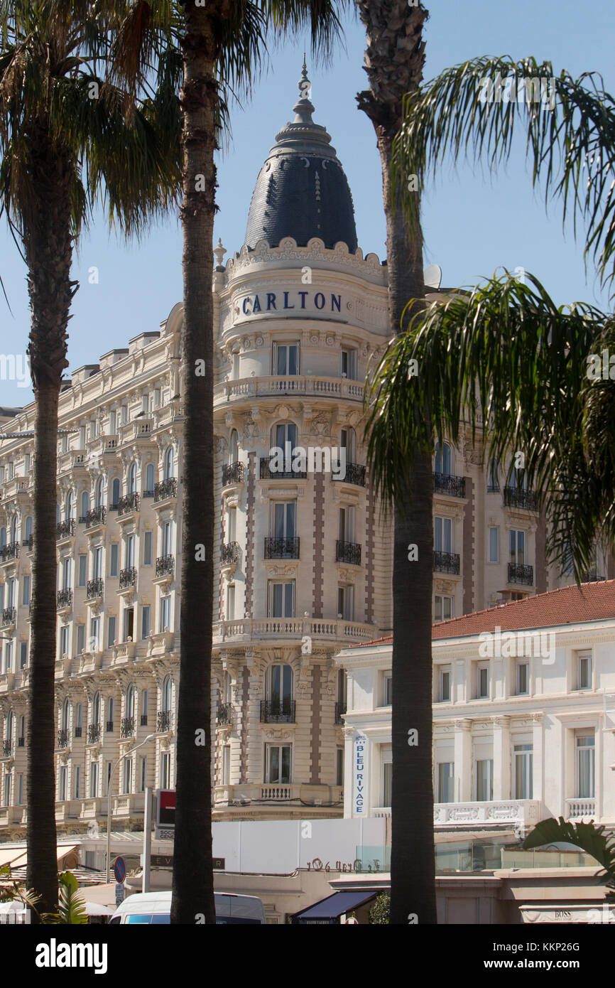 Carlton intercontinental hotel a Cannes, Francia Foto Stock