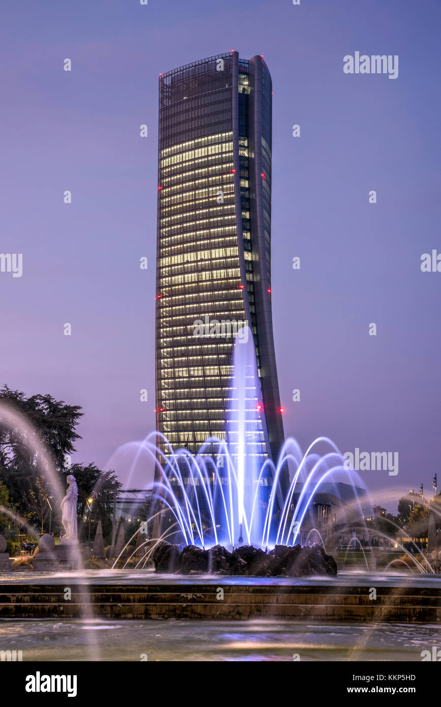 Generali o Torre Hadid torre, Milano, Lombardia, Italia Foto Stock