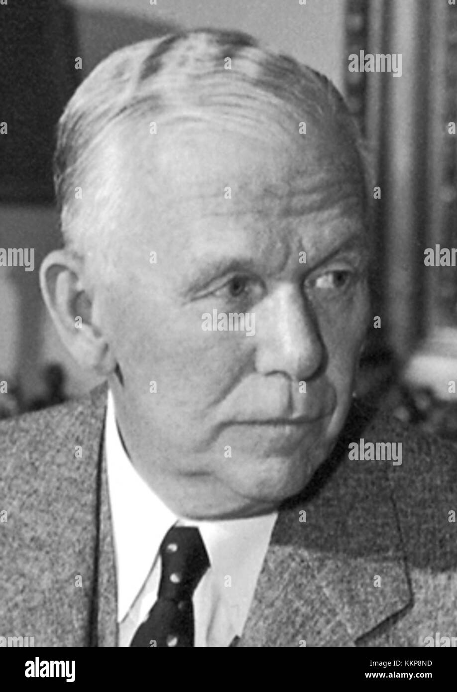Questa immagine raffigura il generale George Marshall, un influente leader militare americano e statista. Marshall è meglio conosciuto per il piano Marshall, un programma fondamentale di ripresa economica per l'Europa del dopoguerra. Foto Stock