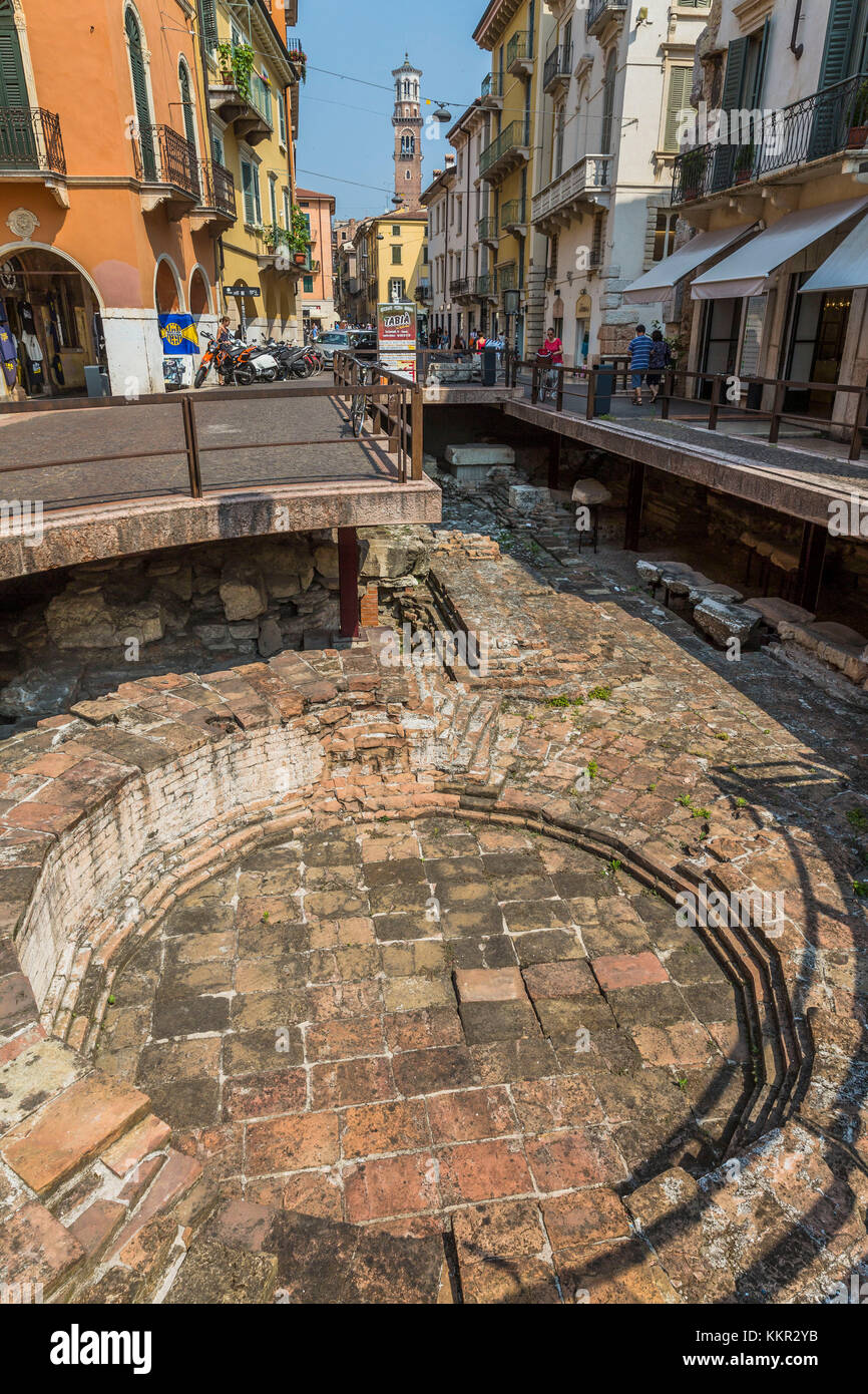 Porta Leoni, 1° secolo a.c., scavi romani, Verona, veneto, Italia, Europa Foto Stock