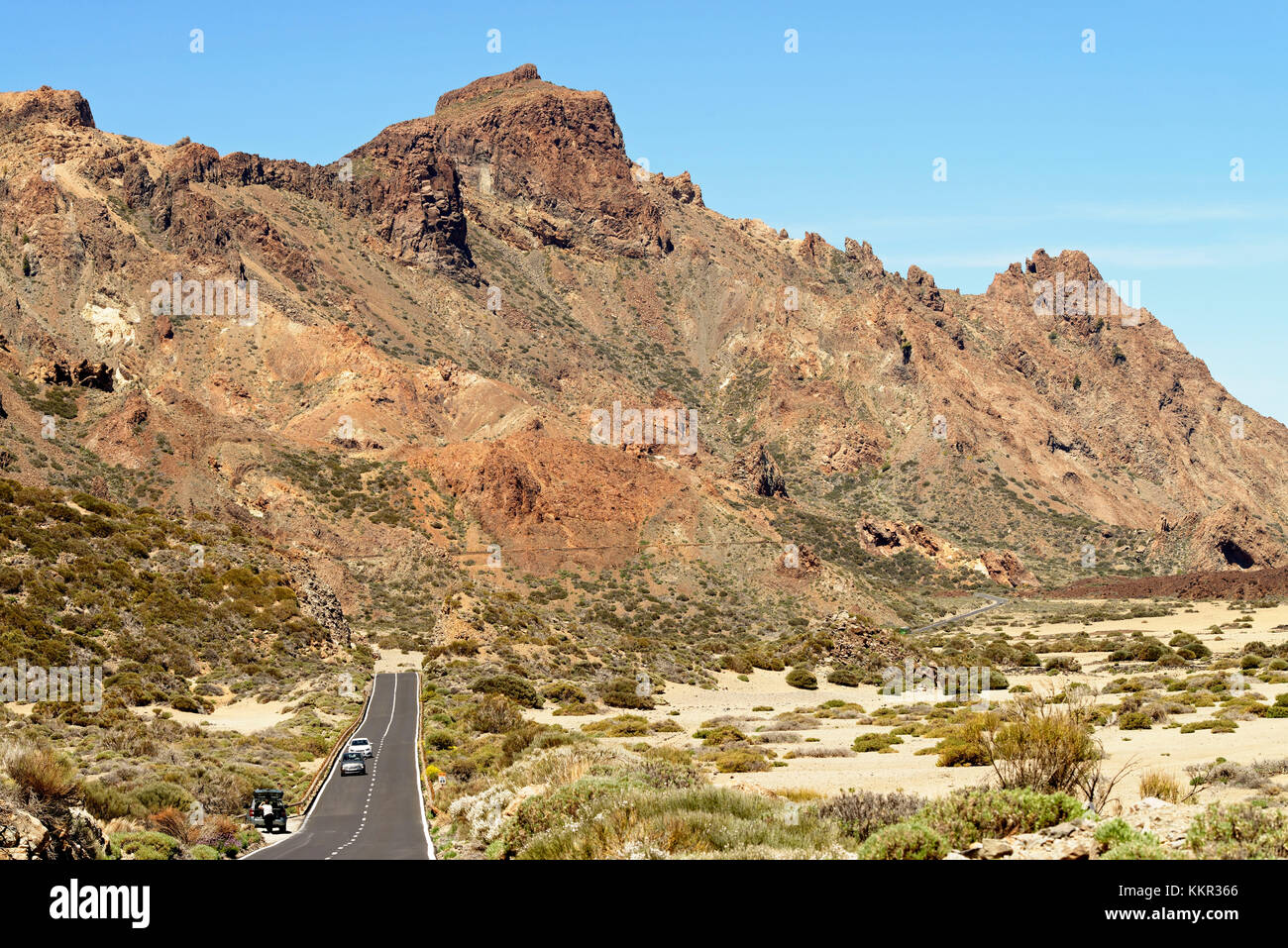 De la caldera de Las Canadas in tf 21 vicino a Roques de Garcia, Tenerife, Isole canarie, Spagna Foto Stock
