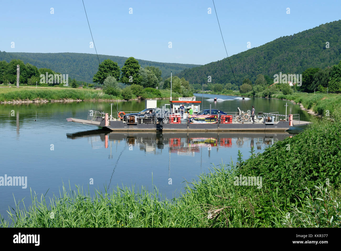 Traghetto a gieselwerder, Bassa Sassonia, Germania Foto Stock