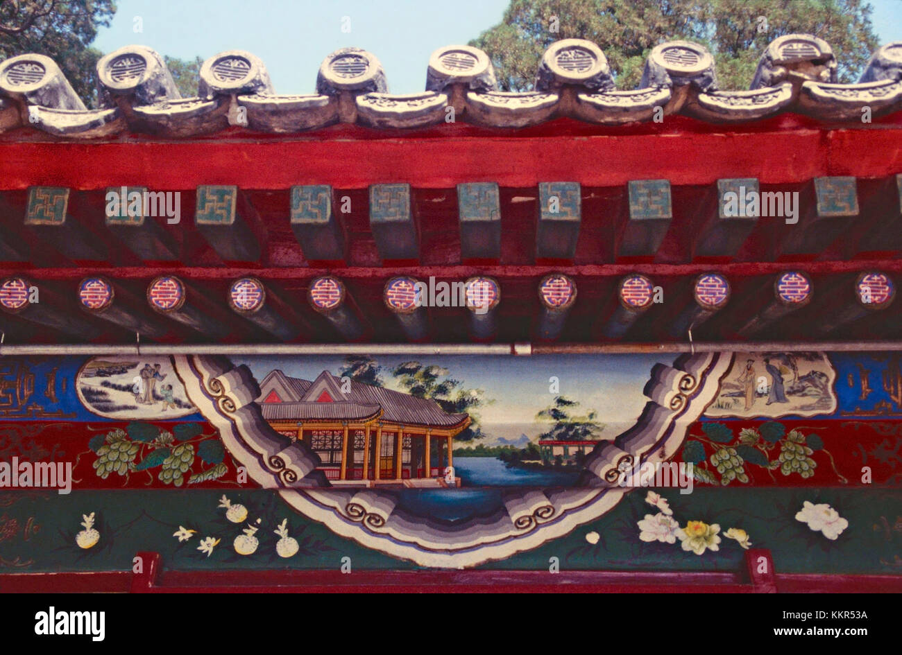 Dipinto di vigilie,Palazzo d'estate,Beijing, Cina Foto Stock