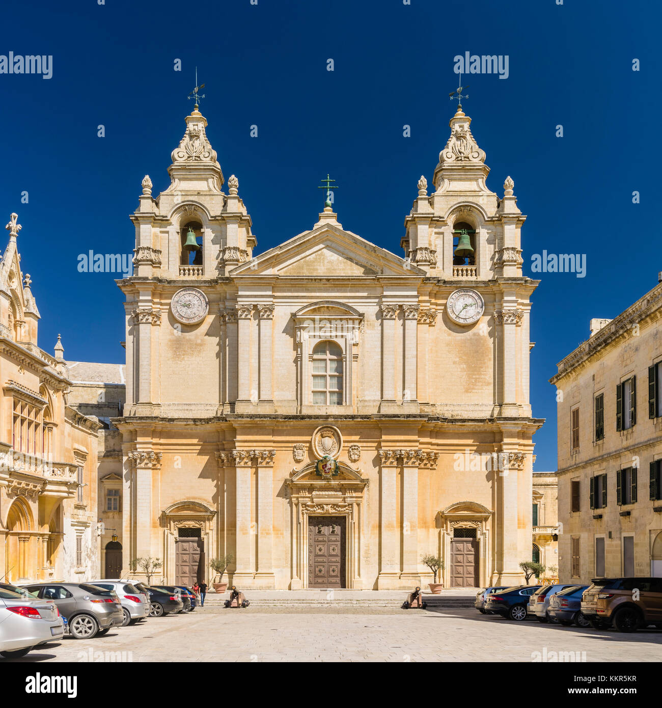 Cattedrale di San Paolo a Mdina a Malta Foto Stock