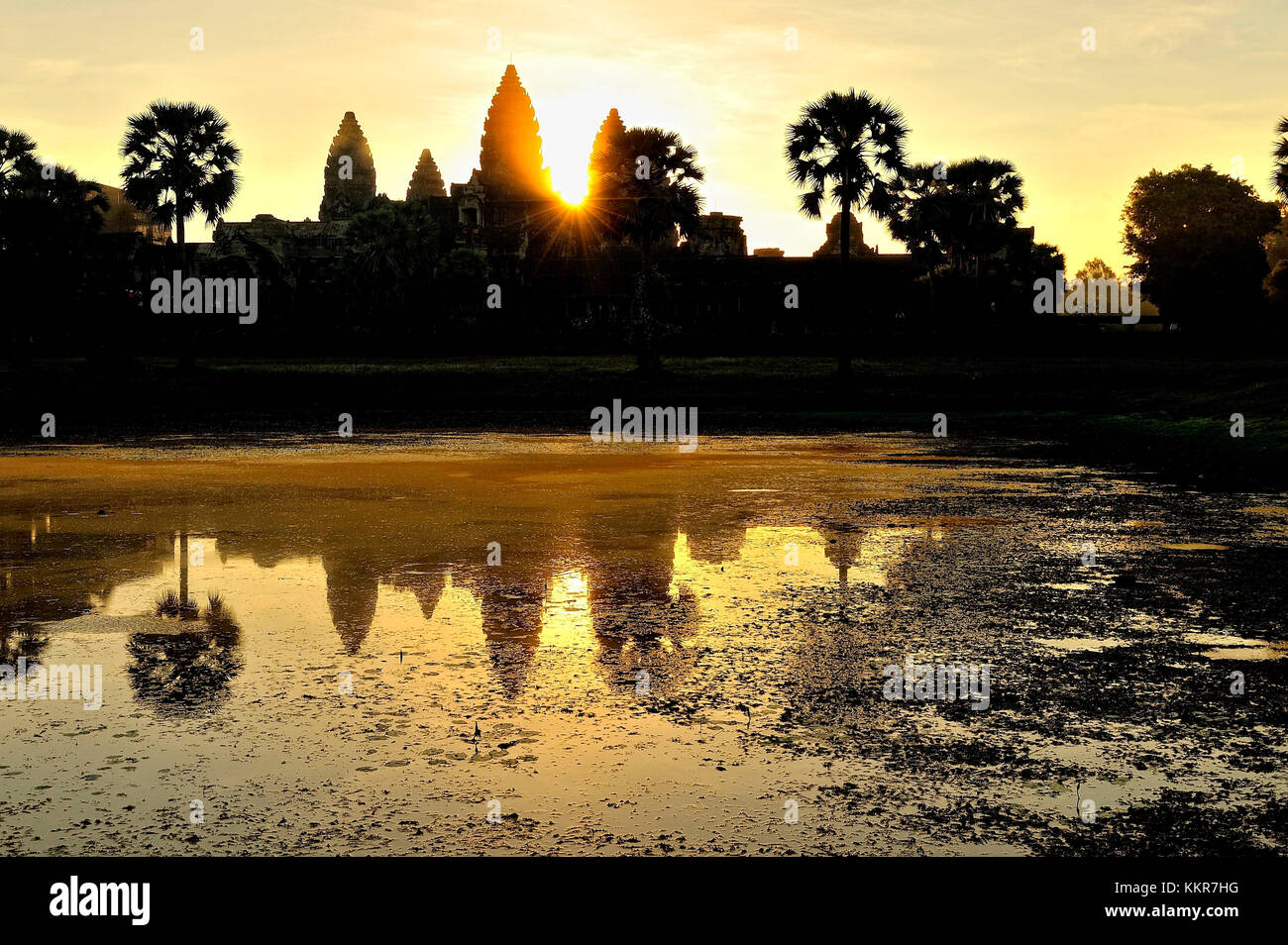 Cambogia Siem Reap, Angkor Wat di sunrise Foto Stock