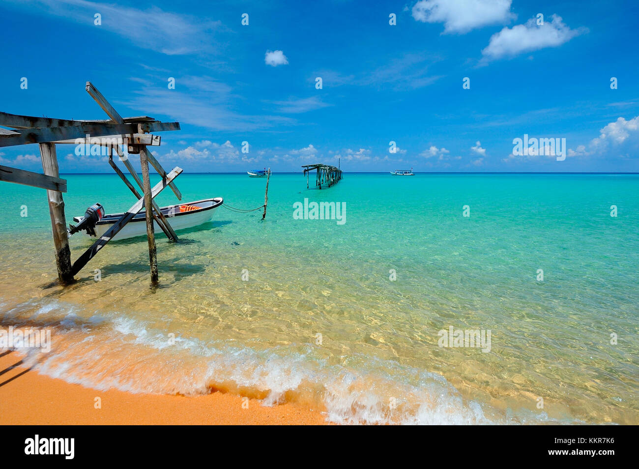 In Cambogia, Sihanoukville, koh rong samloem isola, Sunset beach Foto Stock