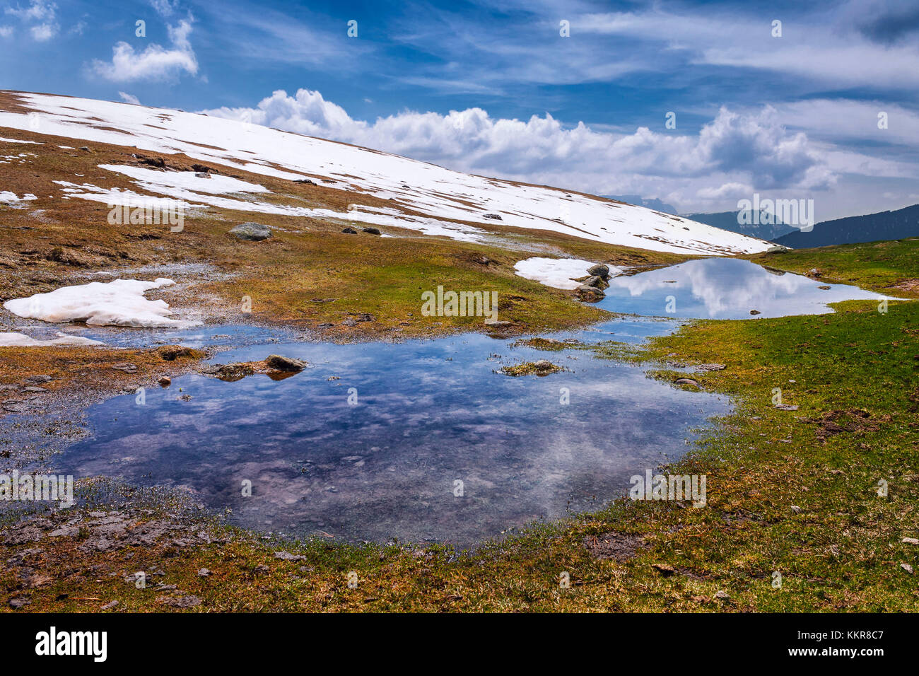 Ultima neve sul parco puez, val di funes, la provincia di Bolzano, Alto Adige regione trentino alto adige, italia, europa Foto Stock