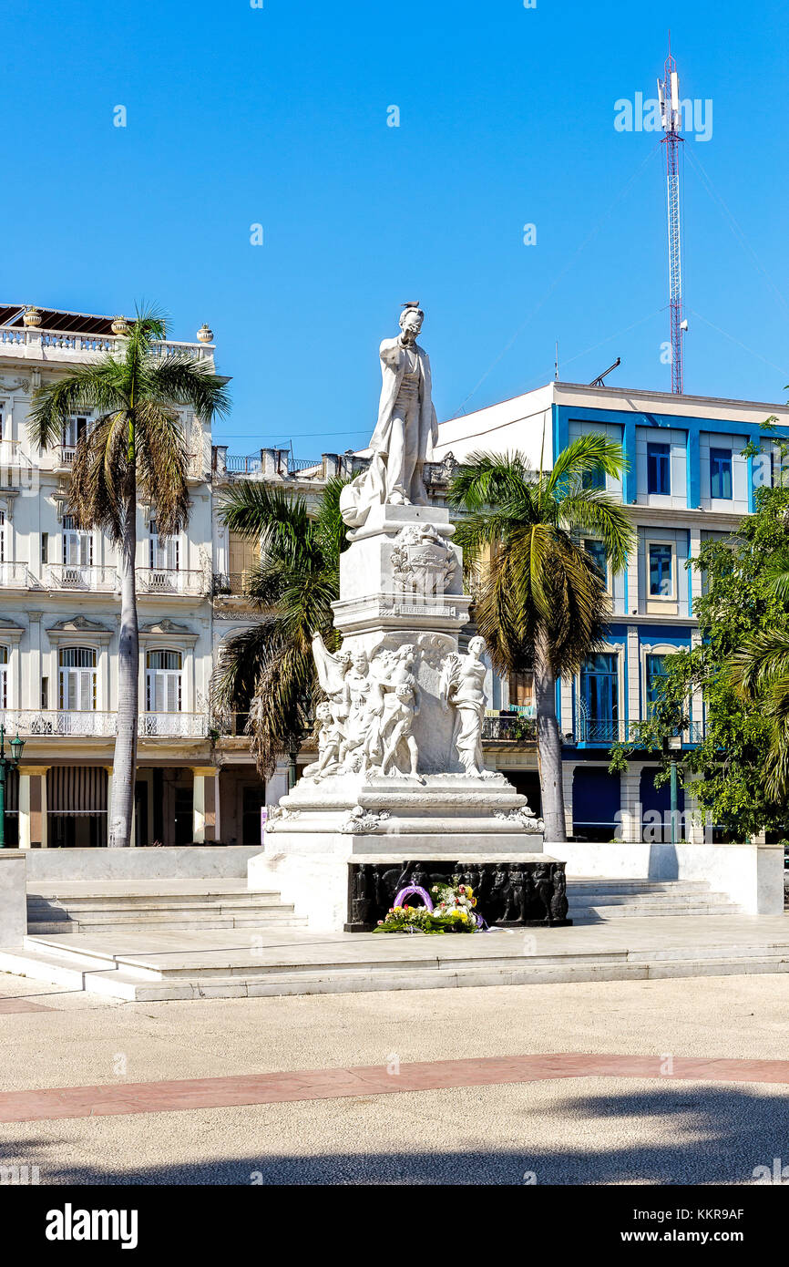 Una statua di Jose Marti in Avana nel Parque Central Foto Stock