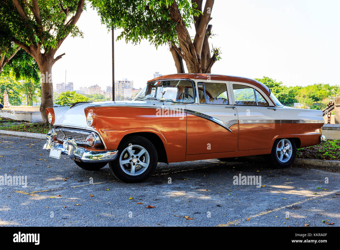 Oldtimer a l'Avana, la città capitale di Cuba Foto Stock