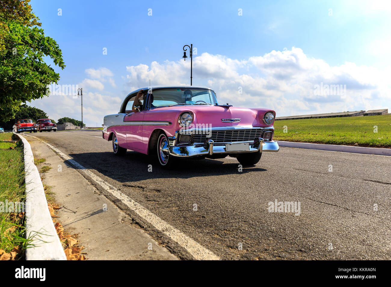 Oldtimer a l'Avana, la città capitale di Cuba Foto Stock