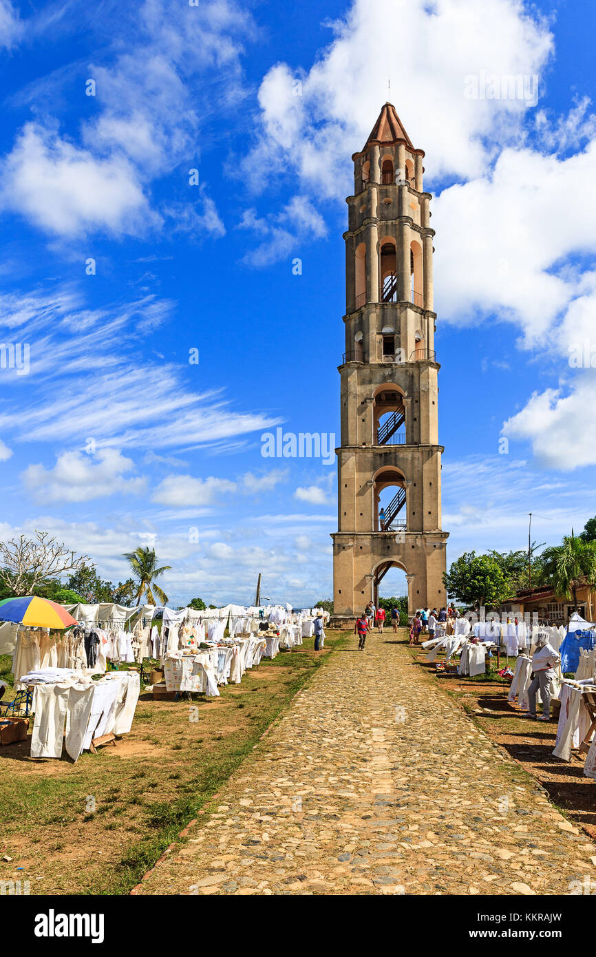 La vecchia torre di schiavitù manaca iznaga in la valle de los Ingenios vicino a Trinidad Foto Stock