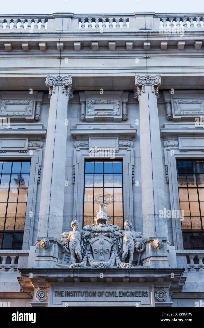 Inghilterra, Londra, Whitehall, Great George Street, Istituto degli ingegneri civili headquarters building Foto Stock