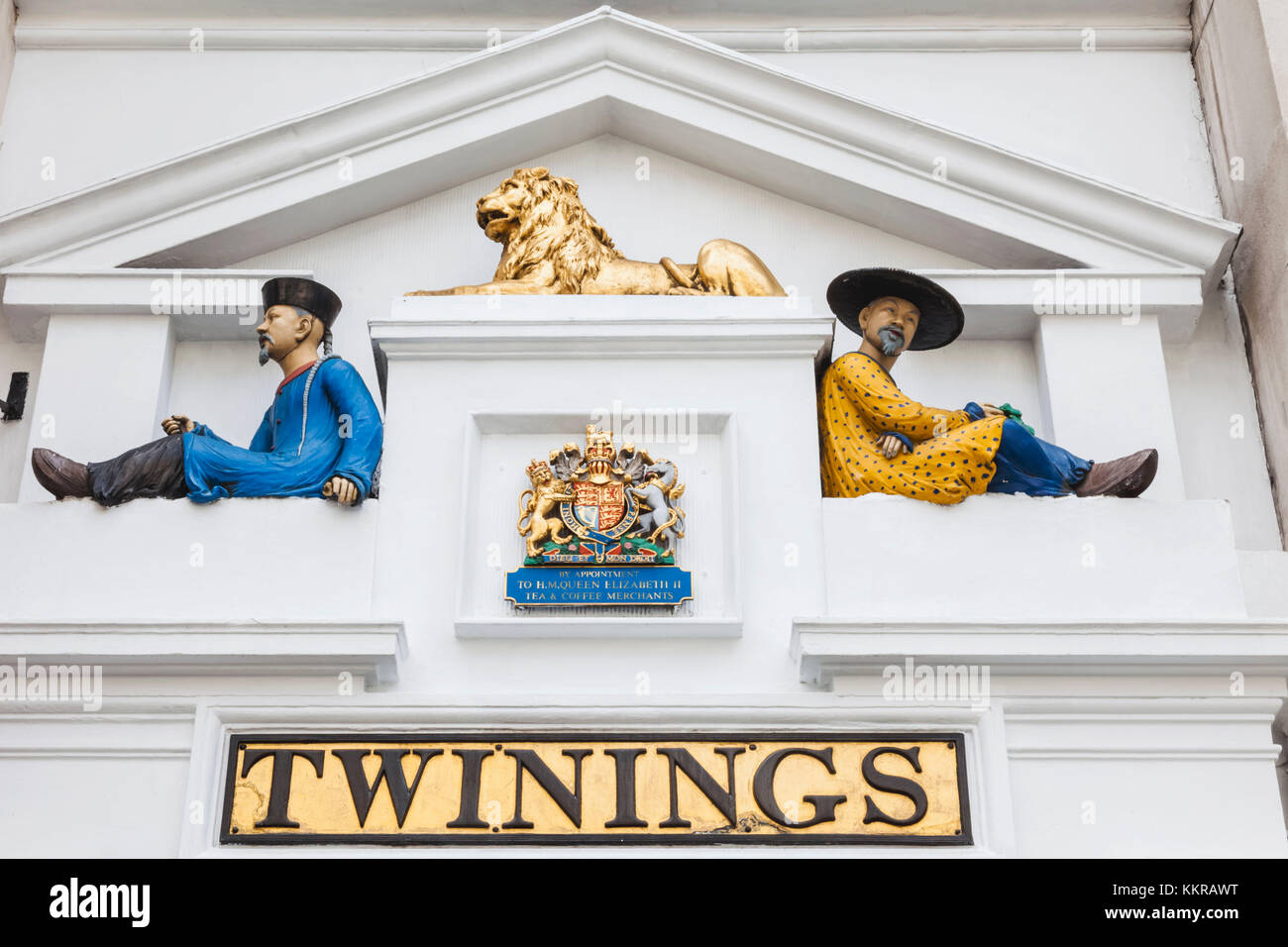 Inghilterra, Londra, Strand, twinings tea shop e museo, ingresso decorazione Foto Stock