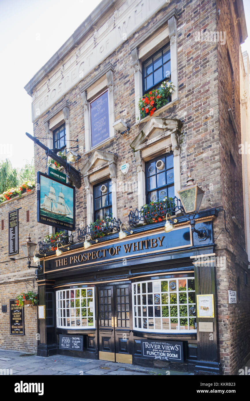 Inghilterra, Londra, wapping, la prospettiva di whitby riverside pub Foto Stock