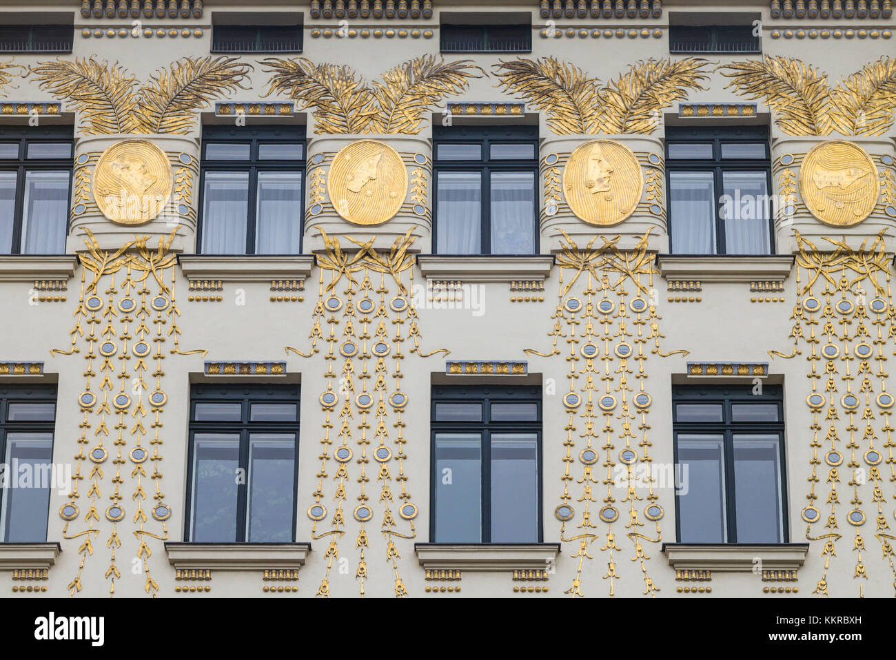Austria, Vienna, vienese secessione edifici di stile dall'architetto Otto Wagner Foto Stock