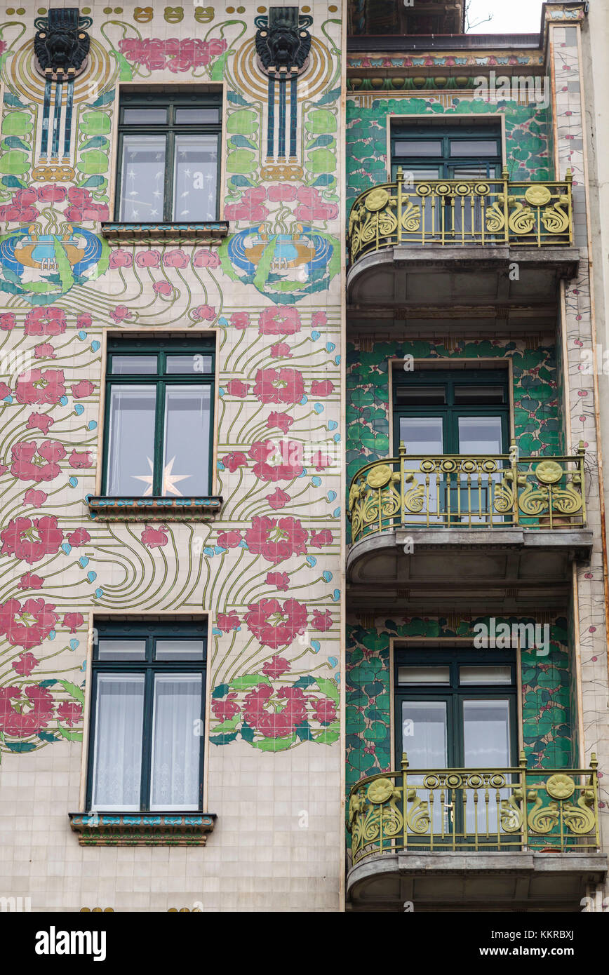 Austria, Vienna, vienese secessione edifici di stile dall'architetto Otto Wagner Foto Stock