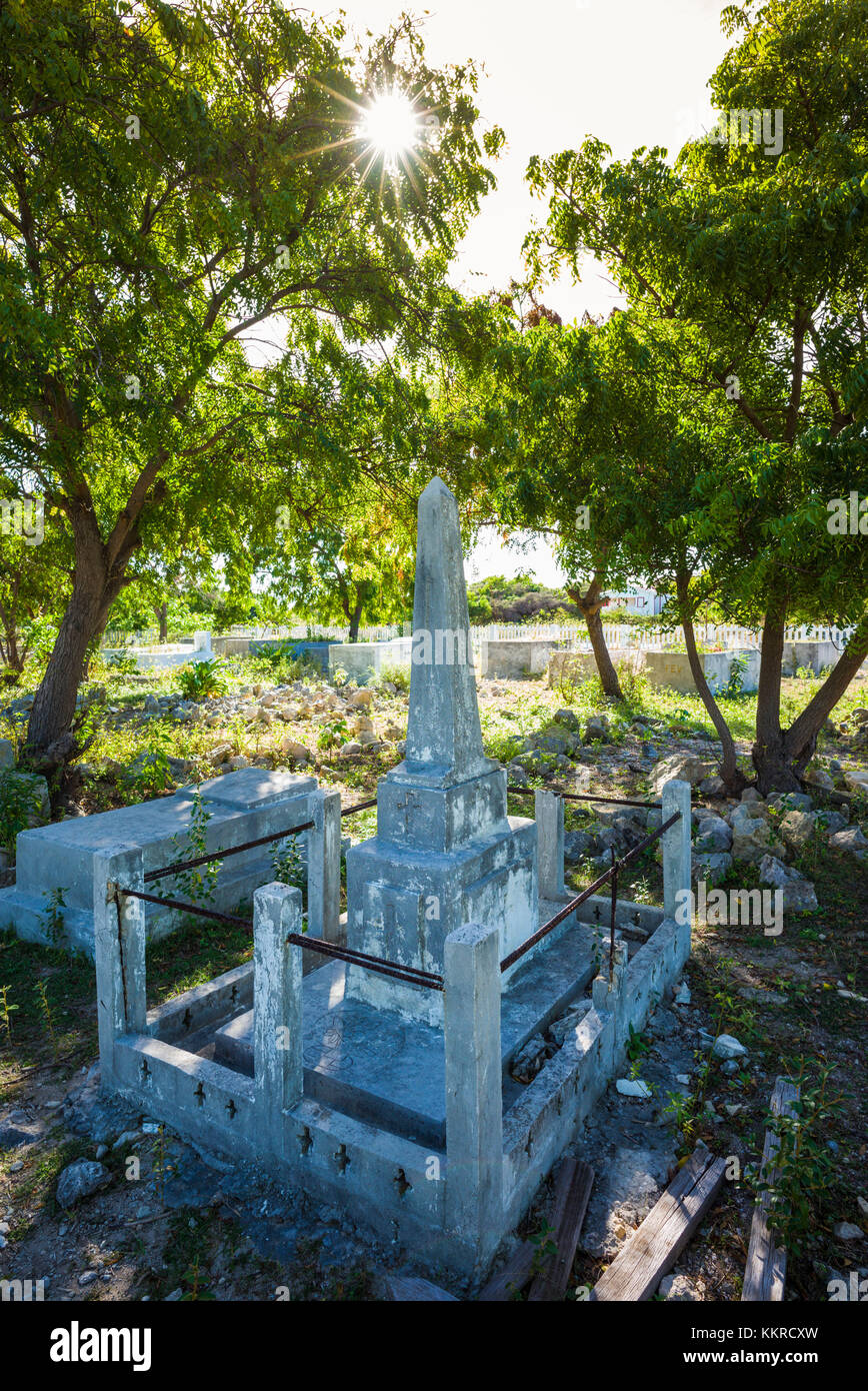 Isole Vergini britanniche, anegada, la liquidazione, cimitero comunale Foto Stock