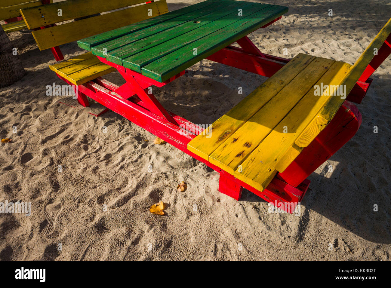 Le Indie occidentali francesi, St-Martin, Frati Bay e colorati di tabella Foto Stock