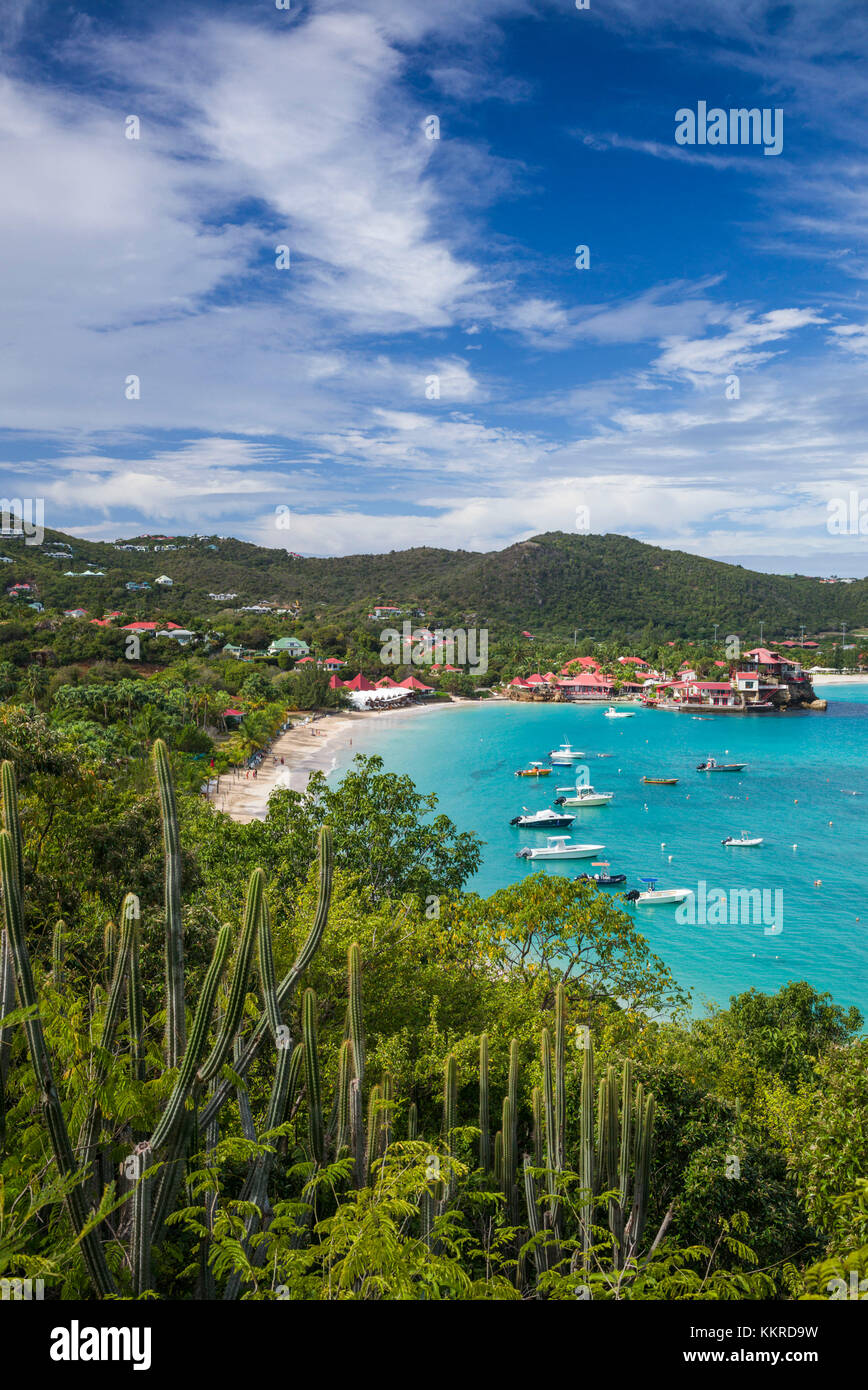 Le Indie occidentali francesi, st-barthelemy, st-Jean, vista in elevazione della baie st-Jean Foto Stock