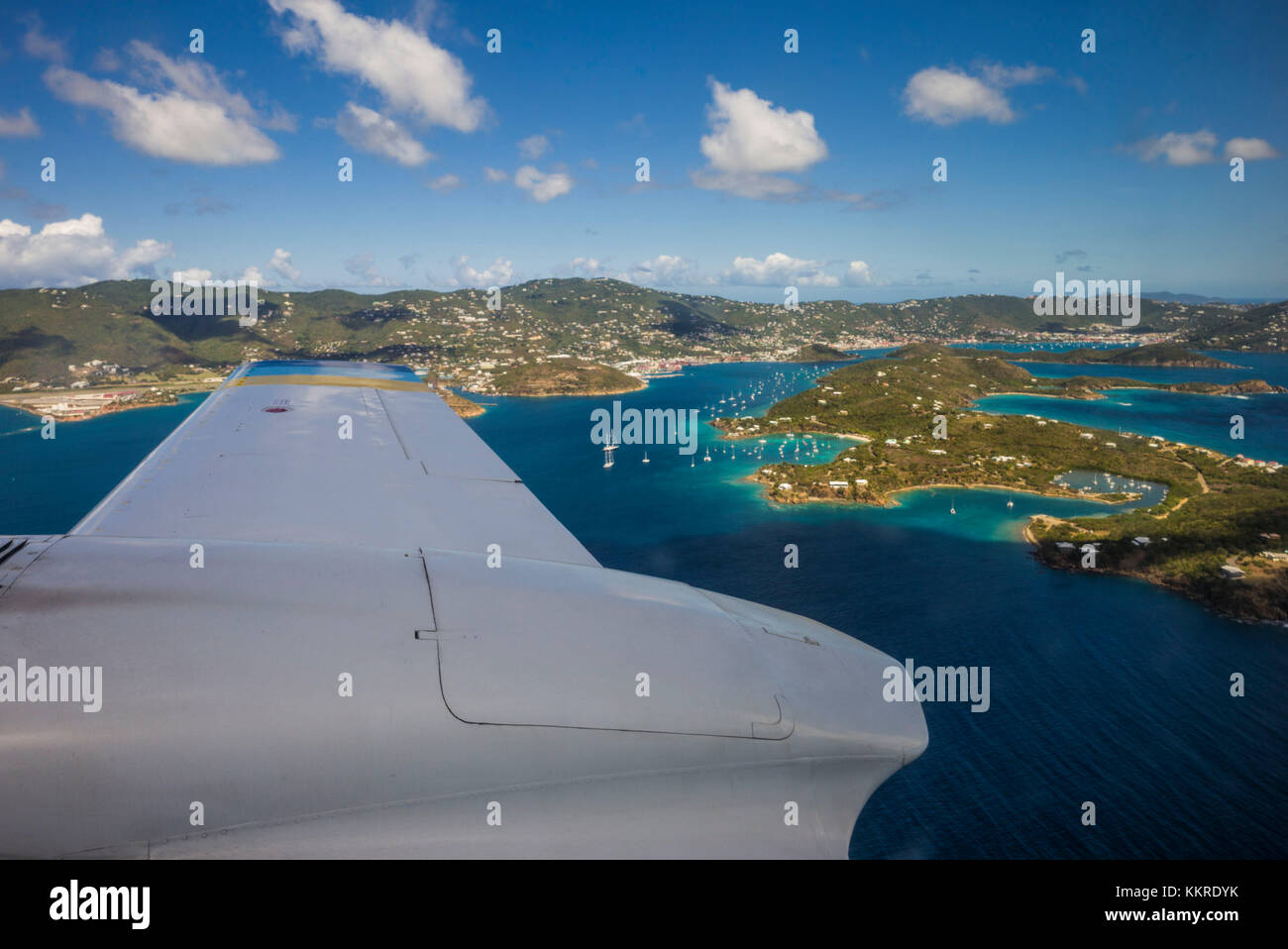 Isole Vergini americane st. Thomas, Charlotte Amalie, vista aerea da aeromobili di piccole dimensioni Foto Stock