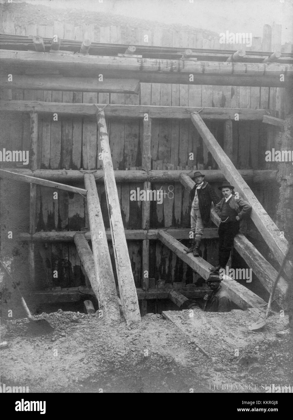 Poglitvena dela na Gruberjevem prekopu (1908 1911) 09 Foto Stock