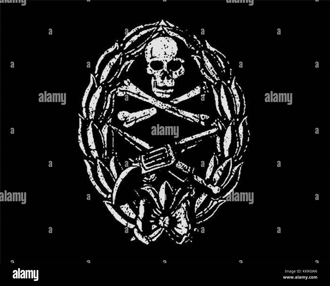 Il simbolo dell'organizzazione serba Chetnik riflette il suo significato storico e culturale. I Chetnik erano un movimento nazionalista e militare serbo attivo durante la seconda guerra mondiale, associato alla resistenza. Foto Stock