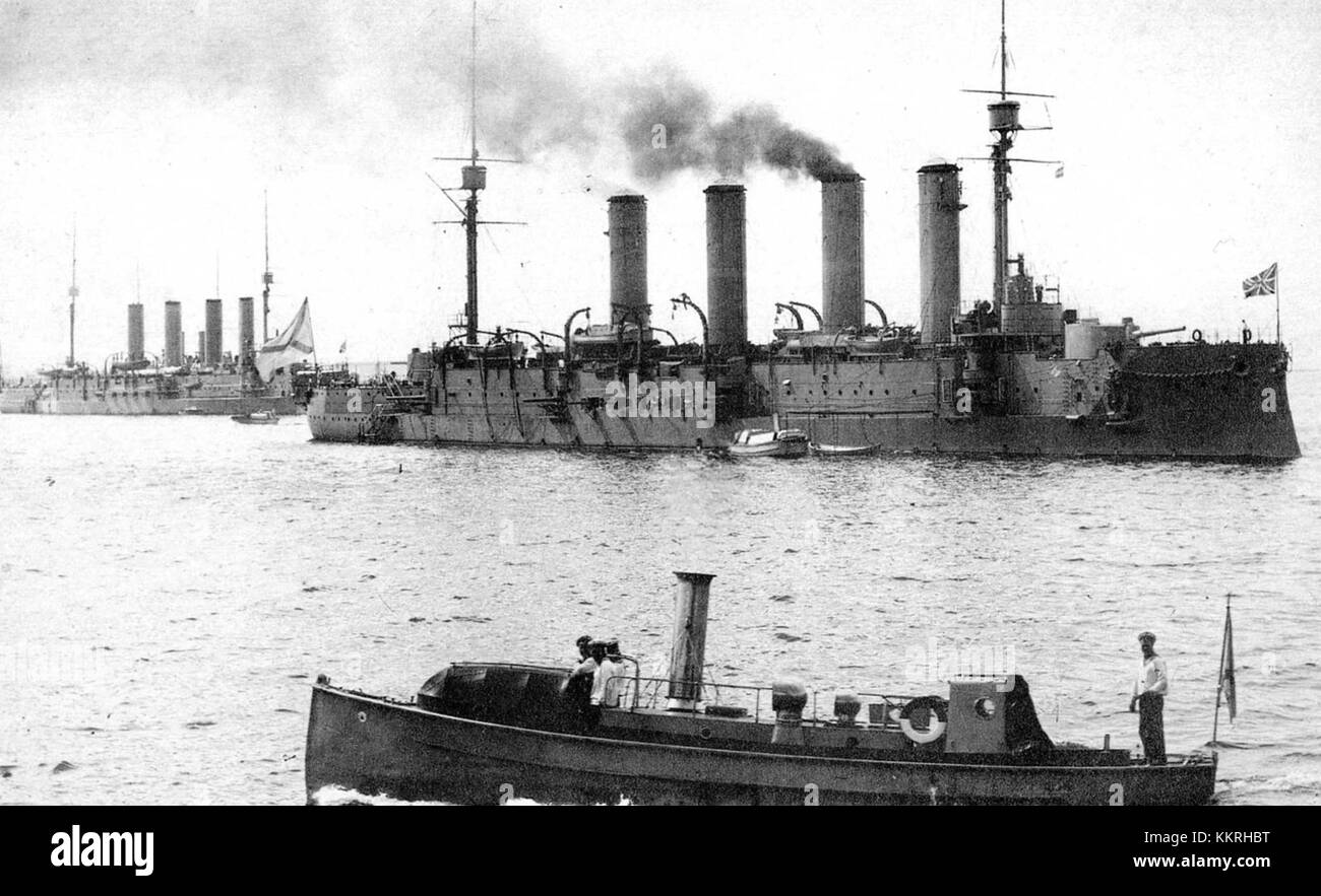 Un riferimento storico alle navi Bayan e l'ammiraglio Makarov, attive all'inizio del XX secolo, in particolare tra il 1912 e il 1914. Foto Stock