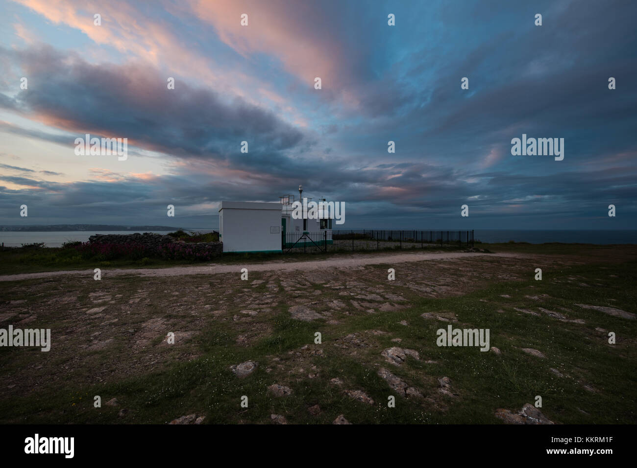 Berry Head Lighthouse cielo notturno fotografia Foto Stock