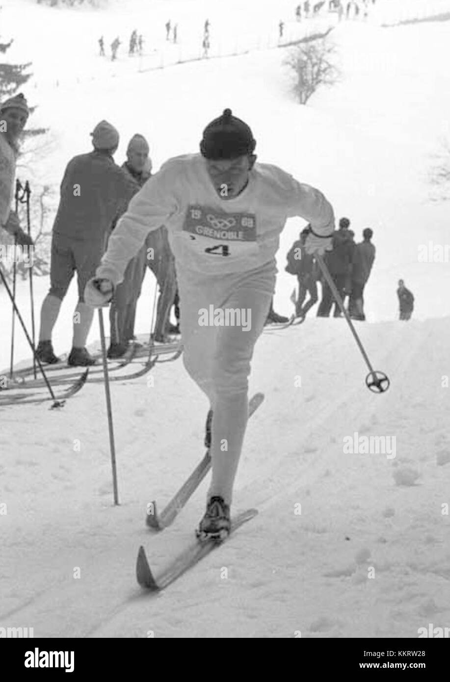 Bjarne Andersson in Grenoble 1968 si riferisce a un evento o a un individuo associato a questo luogo e anno. Ulteriori dettagli sono necessari per il contesto completo e la comprensione del suo significato. Foto Stock