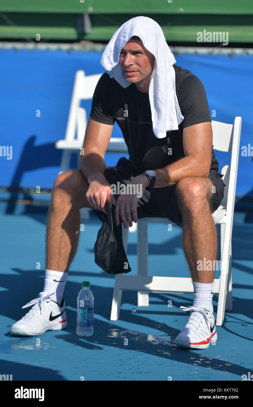 DELRAY BEACH, FL - NOVEMBRE 05: Scott Foley partecipa al 28° annuale Chris Evert/Raymond James Pro-Celebrity Tennis Classic al Delray Beach Tennis Center il 5 novembre 2017 a Delray Beach, Florida persone: Scott Foley Foto Stock