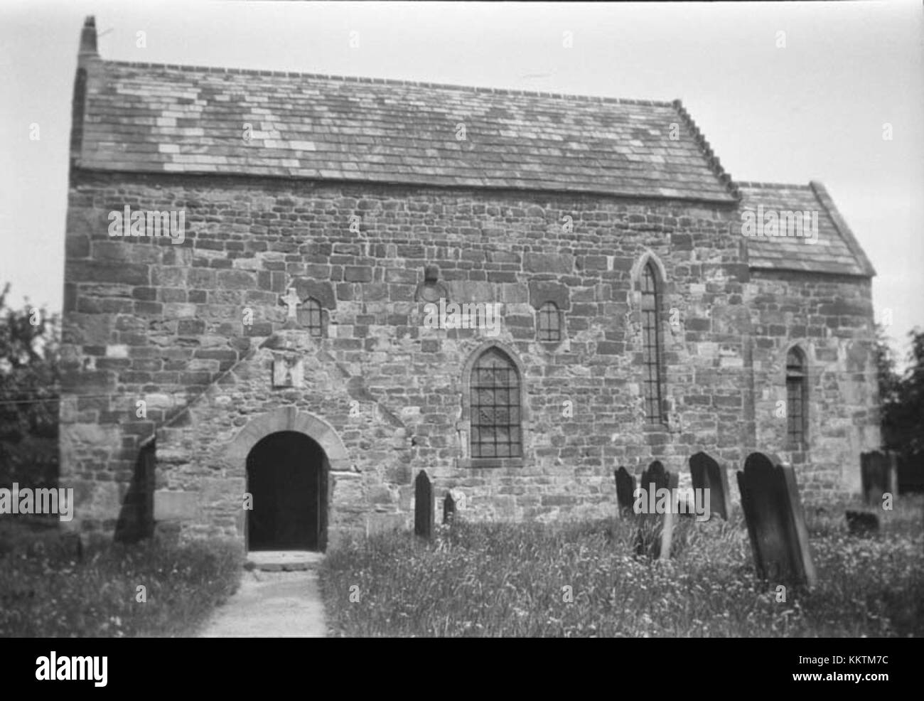 La Chiesa sassone di Escombe, situata in Inghilterra, è elencata nella Lista del patrimonio nazionale dell'Inghilterra con il codice 16001000128324. La chiesa è riconosciuta per la sua architettura anglosassone e l'importanza storica. Foto Stock