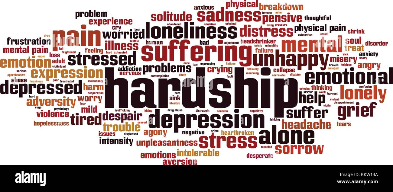 Stenti parola concetto cloud. illustrazione vettoriale Illustrazione Vettoriale