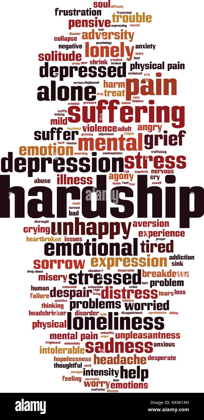 Stenti parola concetto cloud. illustrazione vettoriale Illustrazione Vettoriale