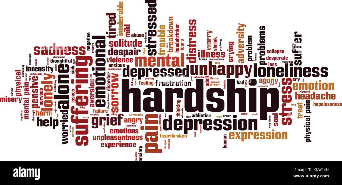 Stenti parola concetto cloud. illustrazione vettoriale Illustrazione Vettoriale