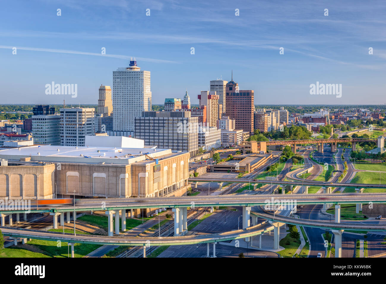 Memphis, Tennessee, Stati Uniti d'America skyline del centro. Foto Stock